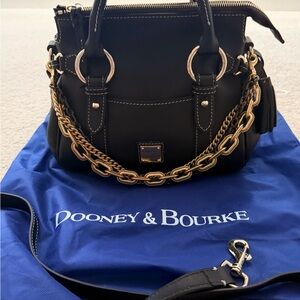 Dooney & Bourke Black Satchel with Gold Accents Micro Penrose!